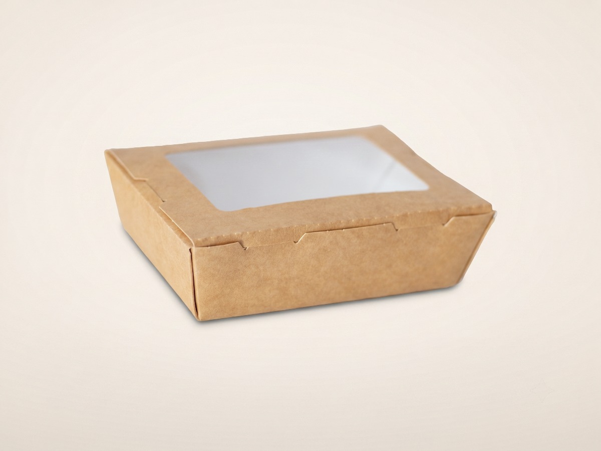 One-piece kraft window food box XS COD 9028