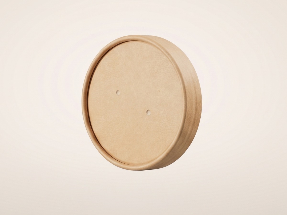 Kraft paper soup cup lid Ø97 mm COD 9509