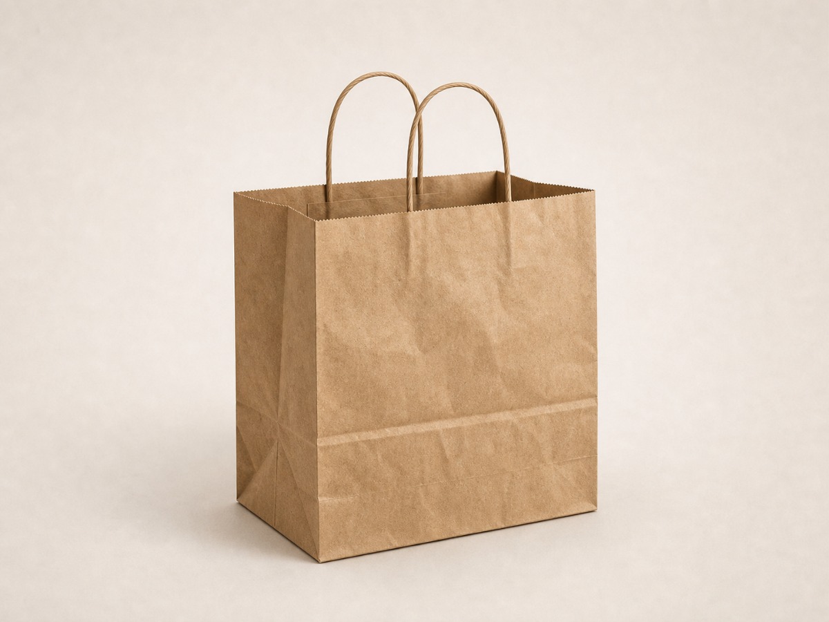 Brown kraft paper carrier bag with handles S COD 7710