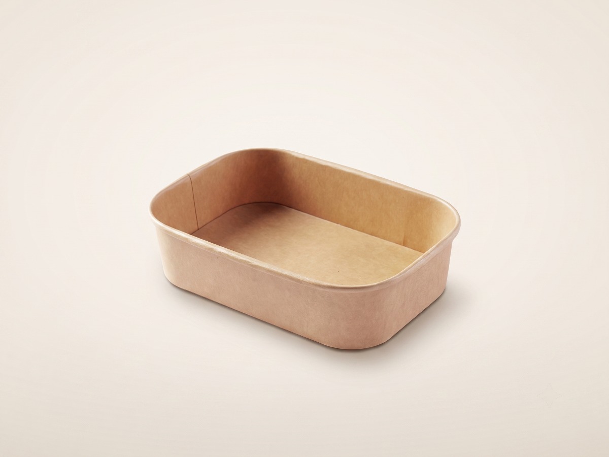 Kraft food tray with lid 500 ml rectangular COD 8076