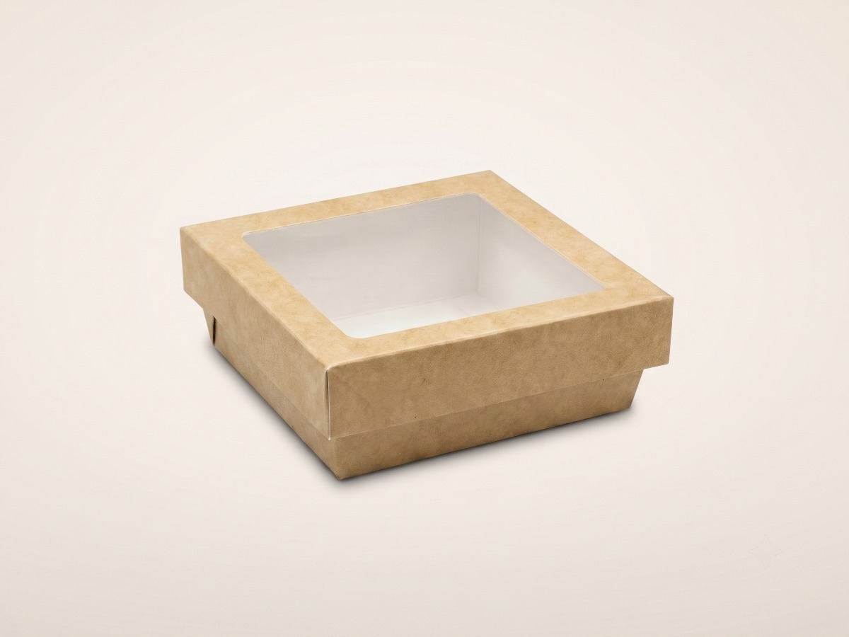 Two-piece kraft window food box 10 COD 9004